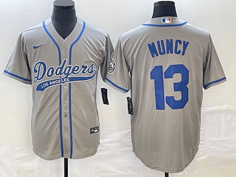 Men's Los Angeles Dodgers Max Muncy #13 Gray Jersey Joint Edition